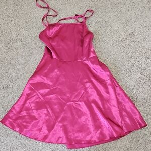 Pink Satin Slip Dress